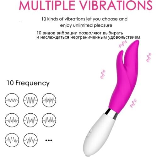 Sex Toys 10 Frequencies Rabbit Dildo Vibrators Clitoris G-spot Masturbator Female Vagina Stimulator Magic Wand for Woman Adult