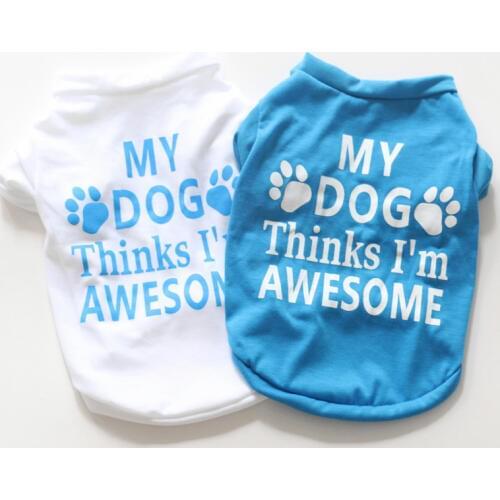 Printed Pet Cat Dog Vest T-shirt Spring/Summer Cotton Dog Clothes for Small Dogs Cats Chihuahua Pug Shirts Puppy Dog Clothing