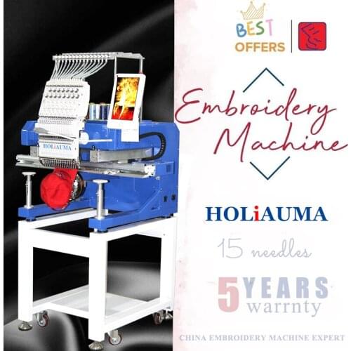 Top sell single head computerized embroidery machine 1200 spm 15 needles multi functions cap/tshirt/flat/3d embroidery machine