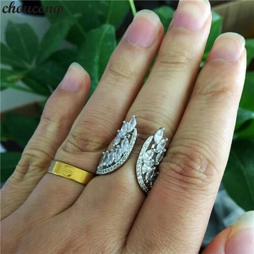 Choucong Lovers Angel wings Ring 925 sterling Silver AAAAA Zircon cz Engagement Wedding Band Rings For Women Party Jewelry Gift