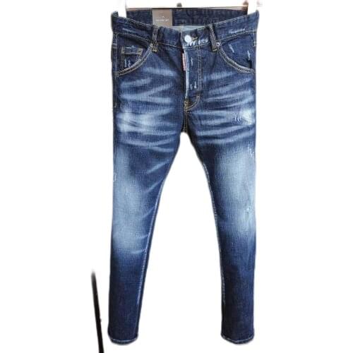 2021 Fashion Trend Dsquared2 Washed, Worn, Holes, Paint Spots Mens Jeans 061