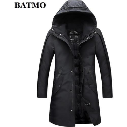 BATMO 2019 new arrival winter high quality 80% white duck down hooded jackets men,mens winter warm coat,plus-size L-7XL 1911