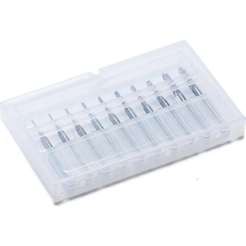 10 Pieces Set Tungsten Carbide Extended PCB Corn Cutter CNC Engraving Wood Router Corn Milling Cutter PCB Drill