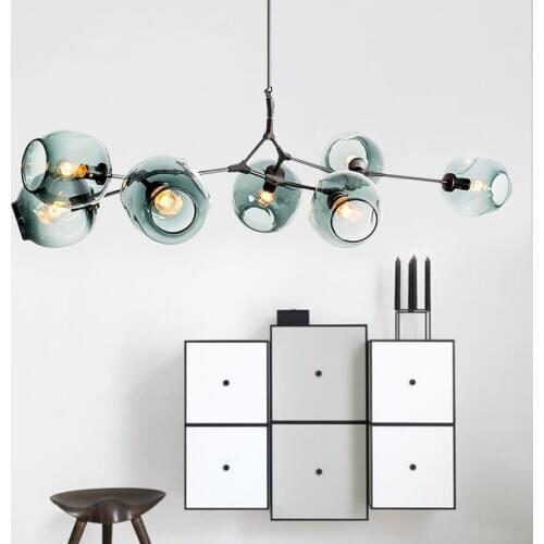 Nordic modern restaurant chandelier bubble ball glass lamp living room molecular lamp personality led Bedroom Light Fixtures