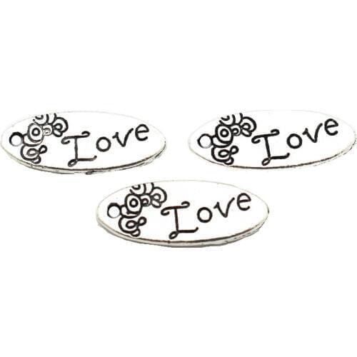 New Novelty 12pcs/lot Silver Letter Love Alloy Dangle Charms Lobster Clasp Hanging Charm Fit Bracelet&Bangle Jewelry