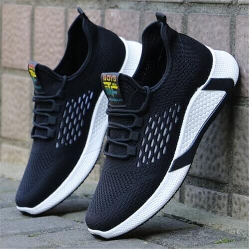 2020 new sports shoes mens breathable casual mesh shoes comfort increase lace-up non-slip low-top running shoes