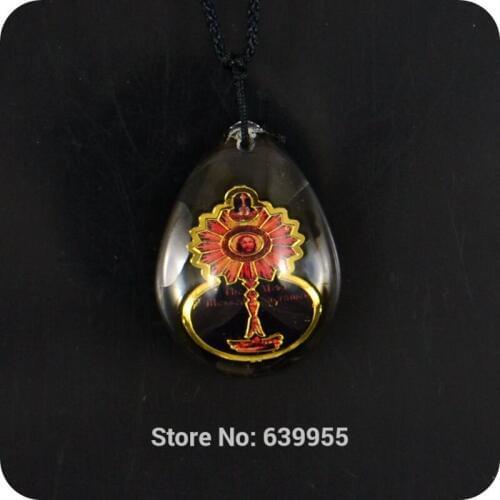 NEW the Most Blessed Sacrament Glass Pendant Necklace Amulet Catholic Christan Orthodox Fashion Religious jewelry