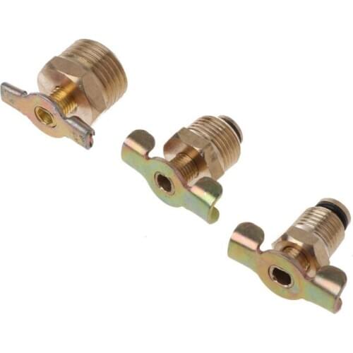 NPT 1/4\" 3/8\" 1/2‘’ Solid Brass Compressor Air Tank Port Fittings Drain Valve H58C