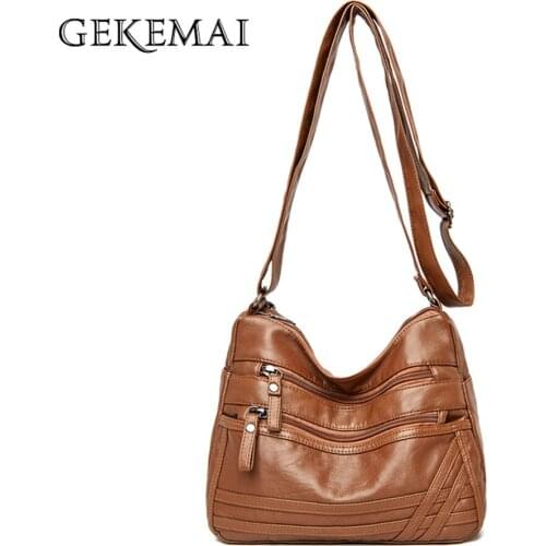 Solid Color Designer Womens Bag Multiple Zipper Design Women Shoulder Bag Fashion Designer Quality Leather Women Messenger Bags