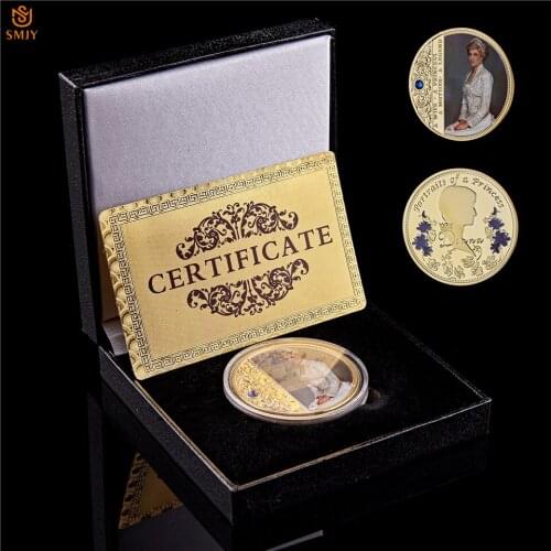 Limited Edition British Princess Diana Last Rose 23k Gold Plated Celebrity Commemorative W/Luxury Coin Display Box