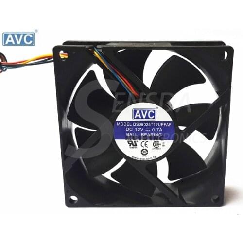 Wholesale For AVC DS08025T12UPFAF 8025 80mm 8cm DC 12V 0.7A PWM fan speed control of wind capacity cooling fans