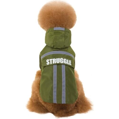 EXCELLENT ELITE SPANKER Pet Dog Raincoat Waterproof and Windproof Two-Layer Dog Raincoat Can Receive Raincoat Teddy Pet Harness