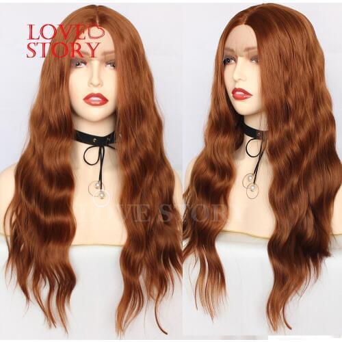 Lovestory Loose Wave Synthetic Lace Front Wig With Babyhair 30B Hair Color Heat Resistant Glueless Synthetic Lace Wigs