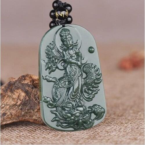 Natural Green Jade Pendant Hand-carved Fashion Pendants Men Women Necklaces Jadeite Charm Jewelry Necklace