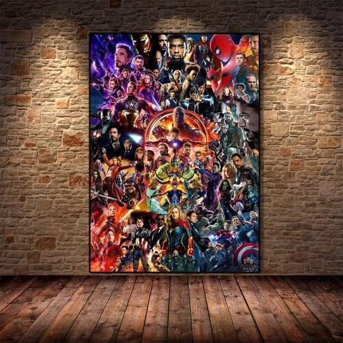 Marvel Avengers Superhero Movie Poster EndGame Canvas Wall Art Picture Canvas Painting for Kids Room Home Decor Cuadros Gift