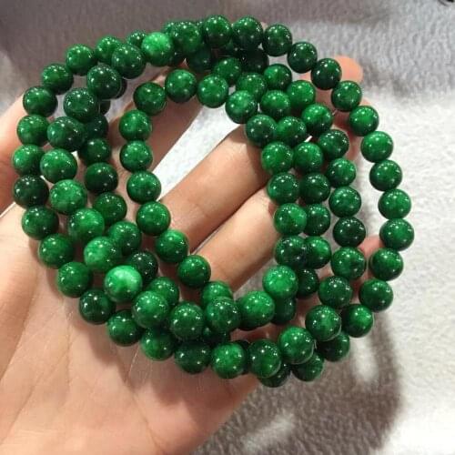 Natural Myanmar green jade bracelets 108 beads bracelet jade rosaries for women men prayer emerald Jade bangles