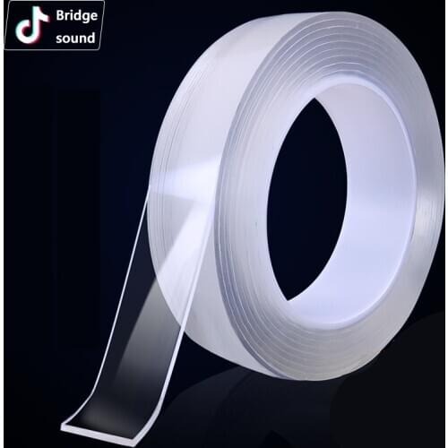 Transparent Magic nano-tape Washable Reusable Double-Sided tape Adhesive Nano Traceless Sticker Removable Universal Disks Glue