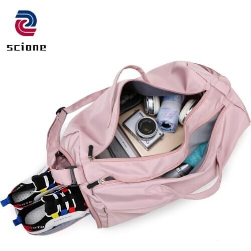 Sports Gym Bag for Women Fitness Training Yoga Bag Female Leisure Travel Luggage Wet and Dry Separation Waterproof Handbag