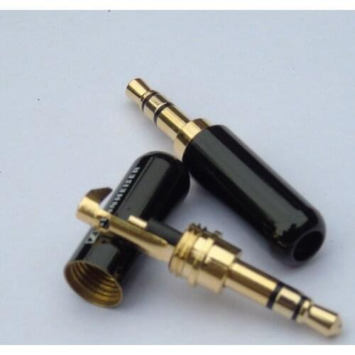 High Quality black color 20pcs / lot 3.5MM stereo 1/8" audio Plug / 3.5mm headphone plug