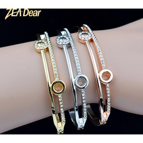 ZEA Dear Jewelry Romantic Jewelry Round Bangle Sets For Women Dubai Fashion Bracelet For Wedding Cubic Zirconia Jewelry Findings