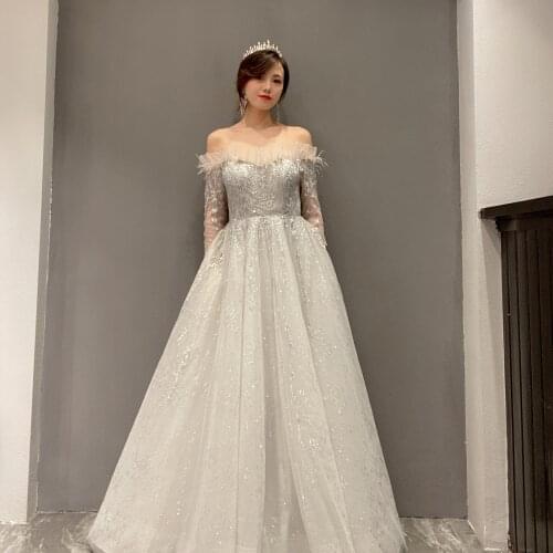 Luxury celebrity Split A-line long wedding evening dresses for women 2021 New style Formal dress Occasion Cocktail party