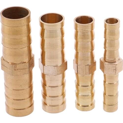 1/2pcs Brass Straight Hose Pipe Fitting Equal Barb Gas Copper Connector Adapter