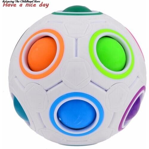 1 Pcs Creative Rainbow Football Puzzle Learning & Educational Toys For Children Kids Adult Spherical Magic Cube Toys