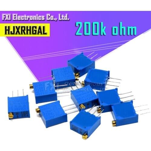 10pcs 3296W-1-204LF 3296W 200K ohm 204 3296W-1-204 3296W-204 W204 Trimpot Trimmer Potentiometer