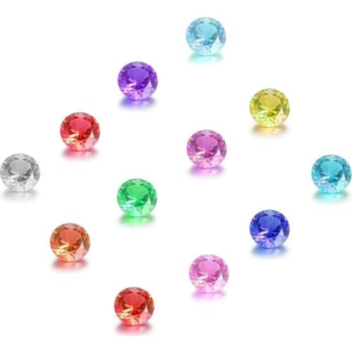 12pcs 5mm Crystal Birthstone Charms for Floating Charm Living Memory Lockets Pendant Necklace (Round 12pcs)