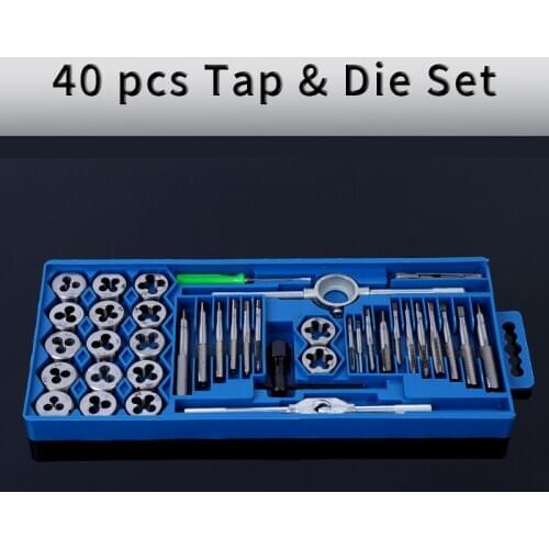 40pc Tap And Die Set Bearing Steel Material High Hardness Tools Efficient Quick Punching Convenient Storage Whole Tap Die Set