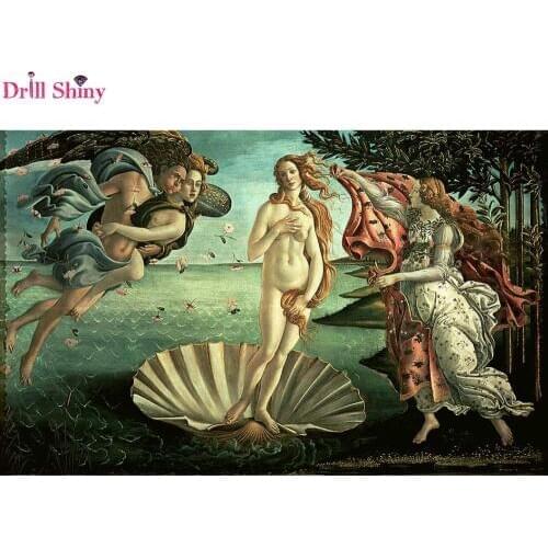 5D DIY Square Diamond Painting The Birth Of Venus Sandro Botticelli Cross Stitch Diamond Embroidery Rhinestone Home Decor gift
