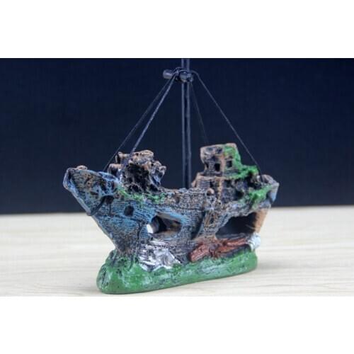 Aquarium Fish Tank Landscaping Resin Decoration Pirate Shipwreck Fish Shrimp Shelter Fish Tank Accessories Crafts Pet Supplies
