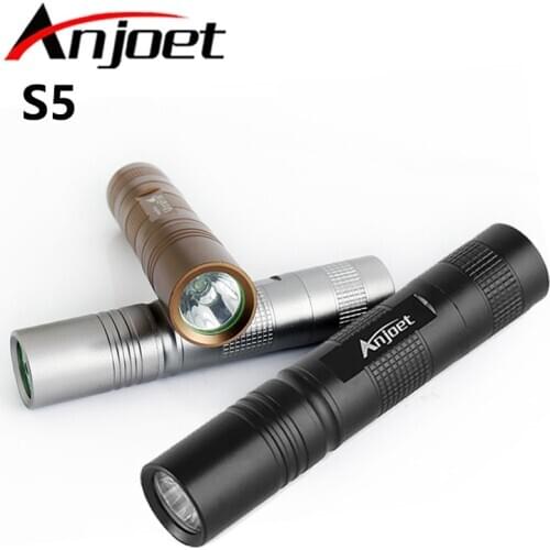 Anjoet Mini Q5 LED Pocket Light Black 1000 Lum 3 Modes High Quality Lanterna Portable Flashlight 18650 Tactical Lantern Torch
