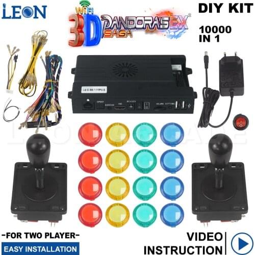 Arcade Cabinet Diy Kit Pandora Box Saga 3d 128G Transparent Illuminated Led Arcade Button Spanish Style Pandora Arcade Joystick