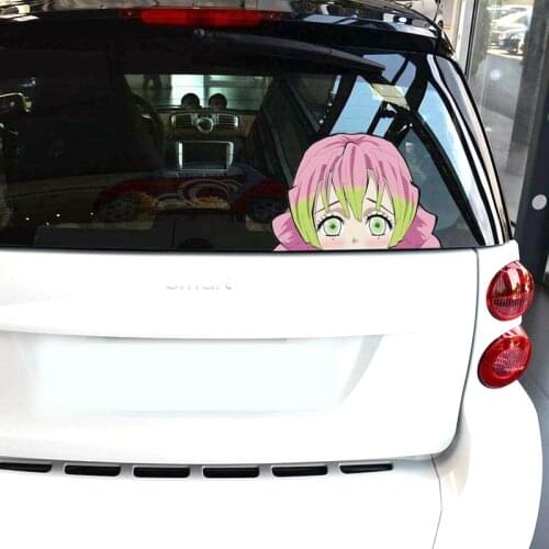 Car Stickers Demon Slayer Kanroji Mitsuri Japanese Anime Cartoon Cute Lovely Reflective Creative Decals Auto Tuning Styling D30