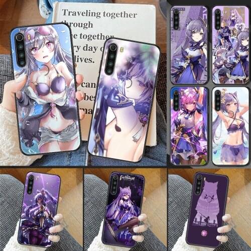 Genshin Impact Keqing Phone case For Xiaomi Redmi Note 7 7A 8 8T 9 9A 9S 10 K30 Pro Ultra black art prime soft back painting