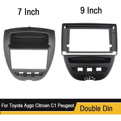 Double 2 Din Car Radio Frame for Toyota Aygo Citroen C1 Peugeot 107 2005-2014 Fascia Dash Kit DVD Radio Panel Stereo Cover