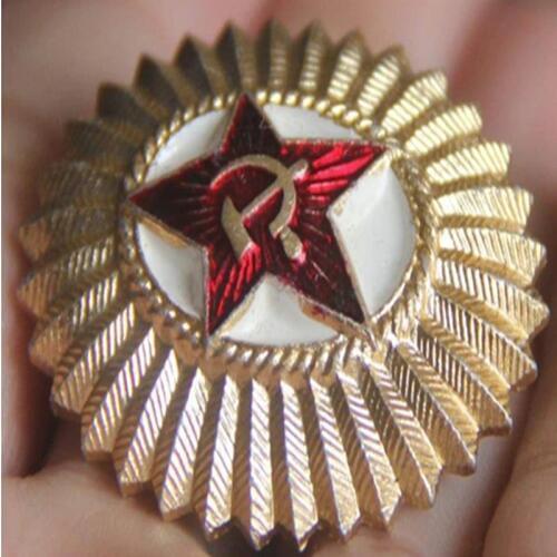 10 pcs The Soviet army officer cap badge gold plated Russia troop military rank emblem badge