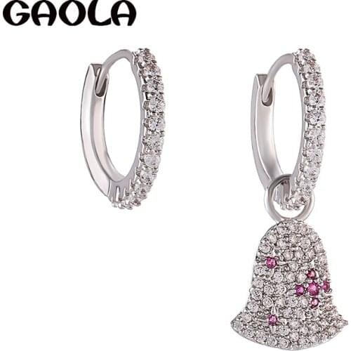 GAOLA Brand Unique Design Multi Cubic Zircoia Micro Pave Setting Bell Dangle Earrings For Women GLE7831
