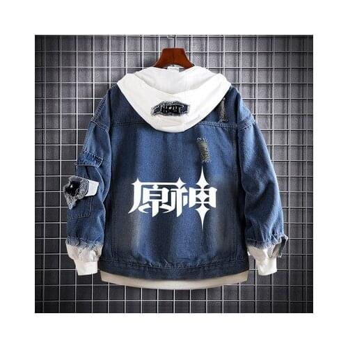 Genshin Impact Cosplay Costome Keli Anime Cartoon Pattern Coat Girls And Boys Hooded Sweatshirt Casual Outer Jacket