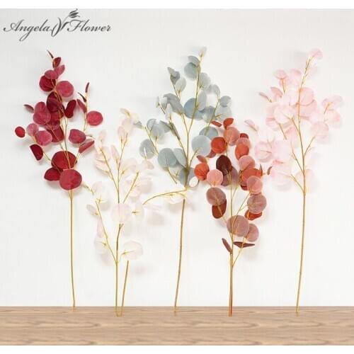 Ins Nordic Artificial apple leaf round Eucalyptus leaf decor home living room wedding flower arrangement green plants materials