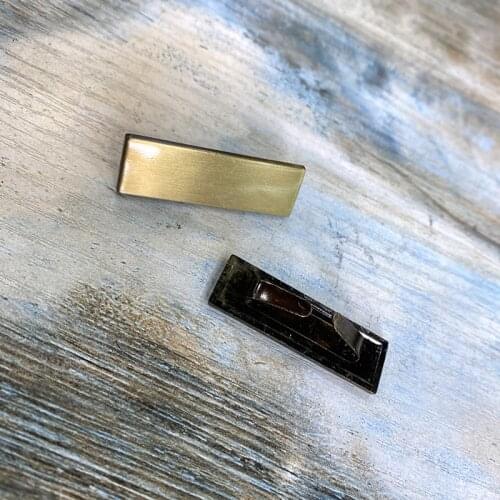 Make Customized Logo Bronze handbag rectangle metal purse label tags,bags purse metal labels