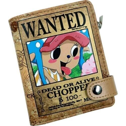 Anime Pirate King Short PU Leather Wallet Tony Tony Chopper Internal zipper Coin Purse