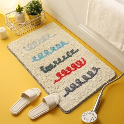 Bathroom Rug Cute Geometric Absorbable Floor Mat Toilet Door Non-Slip Carpets Foot Mat Household Fior Home Decor 40x60cm