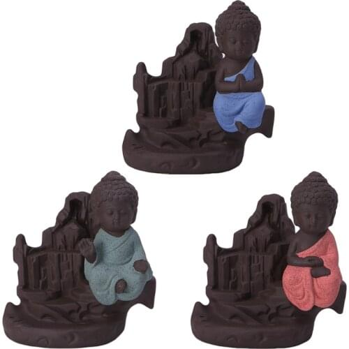 Ceramic Handicraft Smoke Backflow Cone Censer Holder Incense Burner Gift