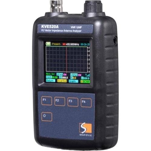 KVE520A 133-177M/195-280M/395-520MHz UV VHF/UHF Color Graphic Vector Impedance Antenna Analyzer Ham Radio SWR Meter