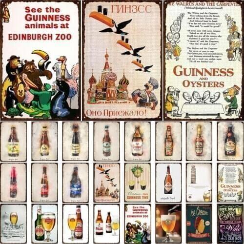 Retro Beer Metal Signs Bar Decoation Wall Art Tin Plae Poster Home Kitchen Pub Decorative Iron Painting 20x30cm