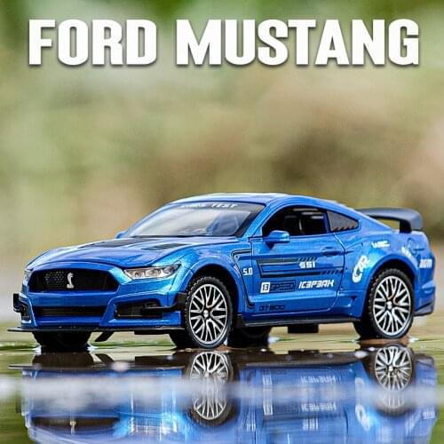 1:32 Ford Mustang Shelby GT500 GT350 High Simulation Supercar Car Model Alloy Pull Back Kid Toy Car 4 Open Door Childrens Gifts
