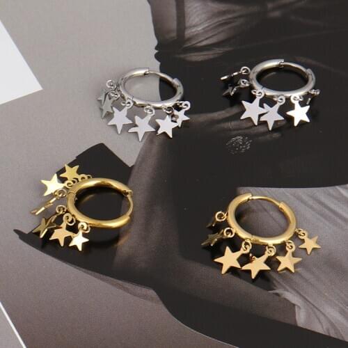 Fashion Jewelry Earrings Star Drop Earrings 2021 Trend Circle Earring Stainless Steel Earrings For Women Hoop Earrings Gift