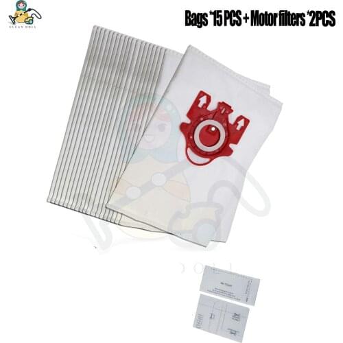 Motor Filter & 15x Dust Bags for Miele Vacuum Cleaner 3D FJM 9917730 C1 C2 S300 S700 S4000 S6000 Vacuum Cleaner Spare Parts